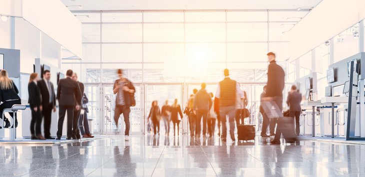 futuristic business people expo concept